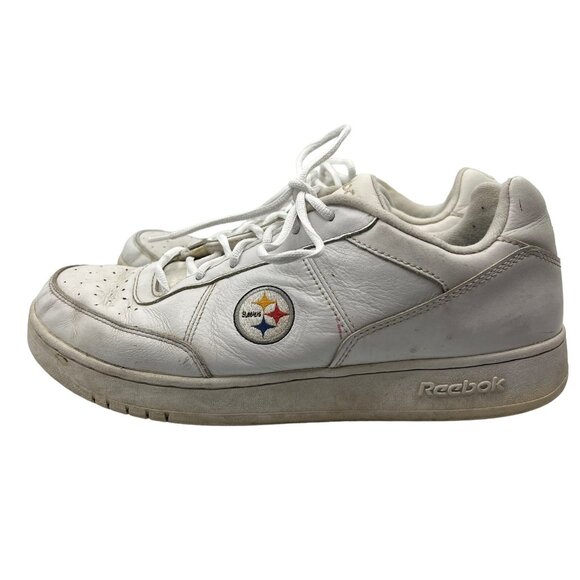 Pittsburgh Steelers Reebok Men's 14 White Athletic Sneakers Shoes Logo NFL RBK - Picture 2 of 14